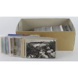 Shoebox of mixed old Foreign postcards in sleeves (100's)