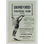 Football programme - Romford FC v Tottenham Hotspur 'A' 11th April 1952 East Anglian Cup Smi Final