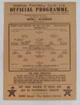 Football programme Arsenal v QPR 18th Match 1944 F/L South Cup single sheet