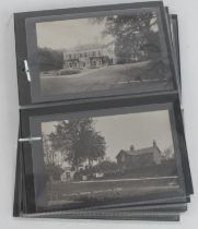 Norfolk, Denton: A group of cards, some RP inc School, Rectory, Houses, Shop, Dead cattle in Field