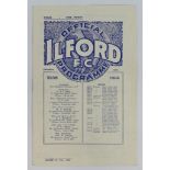 Football programme - Eton Manor v Romford FC at Ilford, 16th April 1938 Essex Senior Cup Final