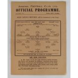 Football programme Arsenal v West Ham United 10th April 1943 F/L South Cup single sheet