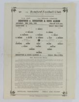 Football programme - Romford FC v Brighton & Hove Albion 24th Nov 1945 FA Cup 1st Round Proper,