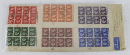 GB KGVI 1940 Centenary of First Adhesive Postage stamp 1840 to 1940, FDC in cylinder blocks of 8,