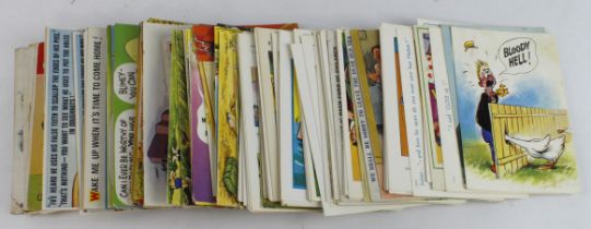 Comic, mainly saucy type, original collection   (approx 132 cards)