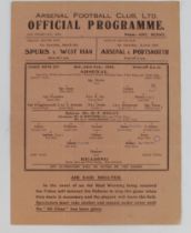Football programme Arsenal v Reading 24th Feb 1945 League South Cup single sheet