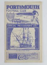 Football programme Portsmouth v Charlton 9th Sept 1944 F/L South