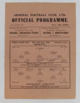 Football programme Arsenal v Charlton Athletic 20th Oct 1945 F/L South single sheet