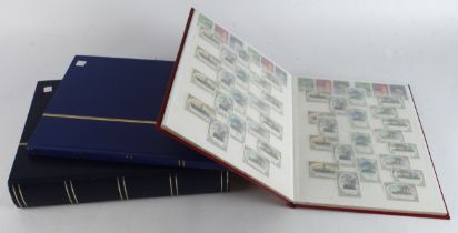 Large blue stockbook of GB, green s/book of South Africa both duplicated (100's) and red stockbook