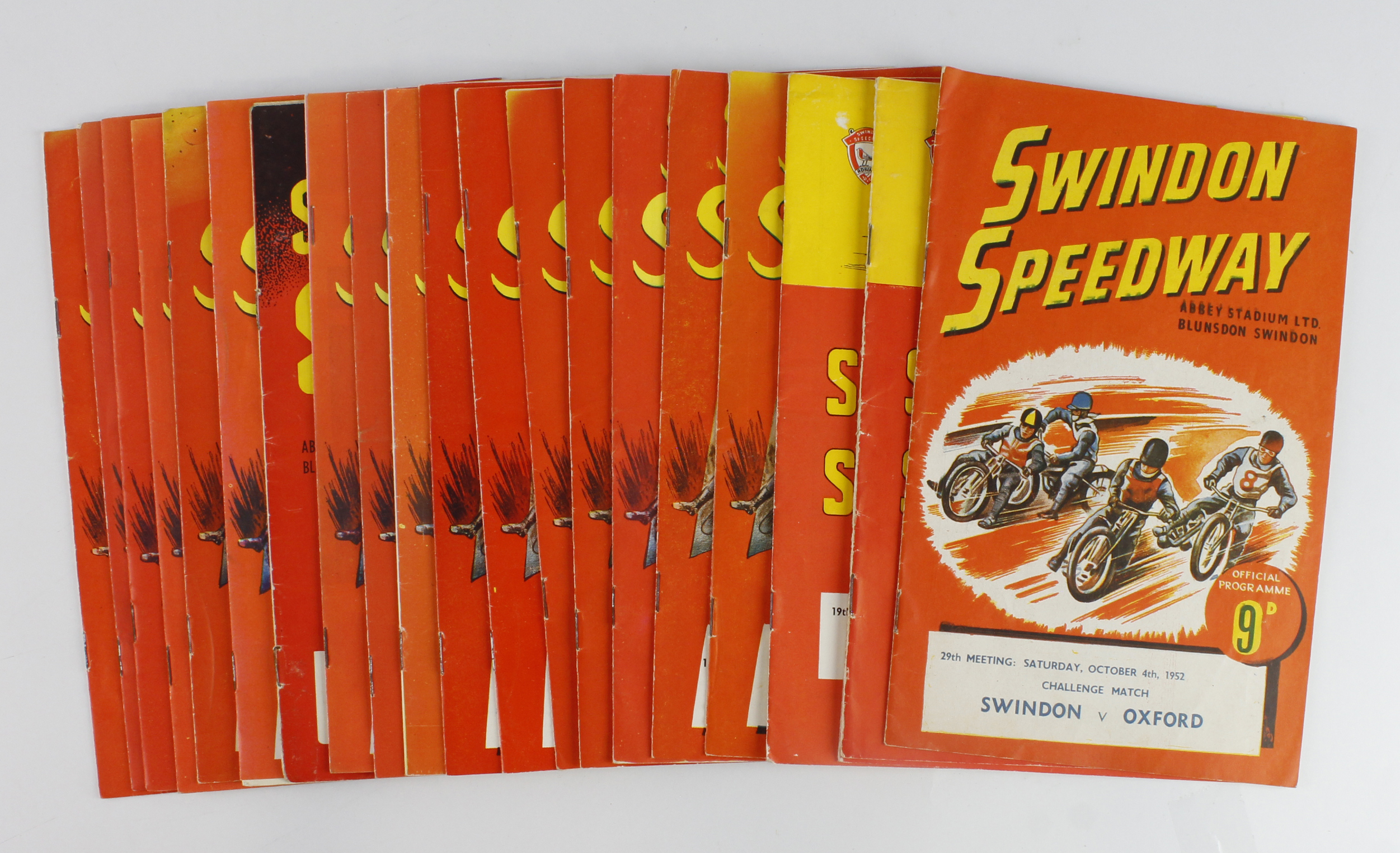 Swindon Speedway Programmes c1952 to 1959 (approx 21)