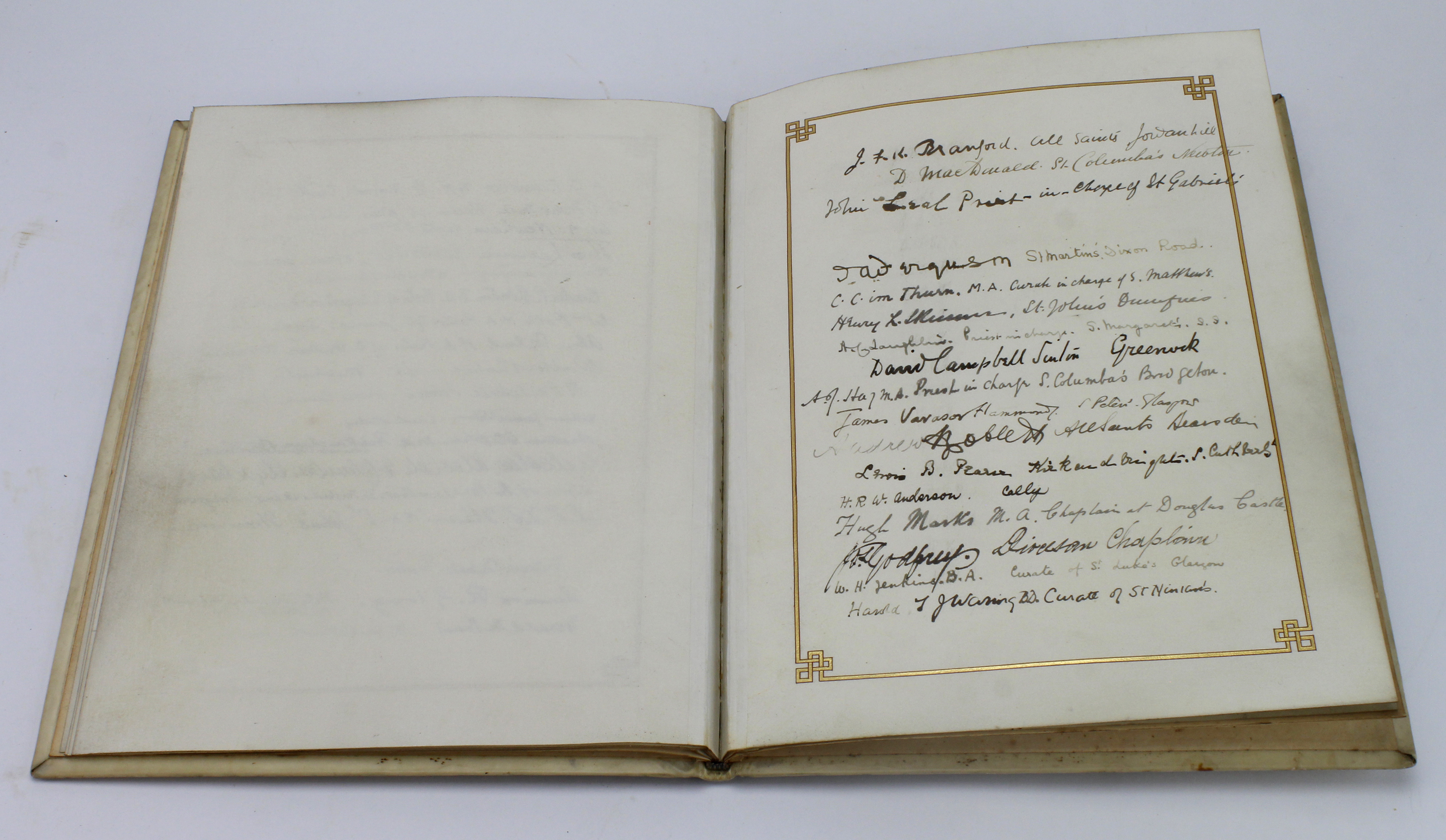 Glasgow & Galloway interest. A vellum bound volume dedicated to the Right Reverend William Thomas