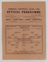Football programme Arsenal v West Bromwich Albion 12th Jan 1946 F/L South single sheet