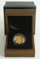 Gold Proof £1 Belfast 2010, slightly handled nFDC in Royal Mint case with box but missing cert. (