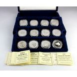 World Silver Proof Crown-size coins (12) all from the "Lady of The Century" set. aFDC/FDC. In hard