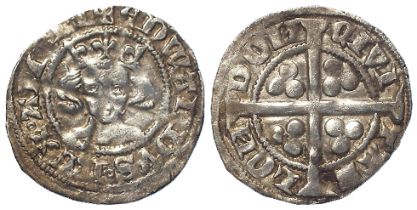 Edward III silver Penny of London, pre-treaty, series D, S.1585, 1.08g, nVF