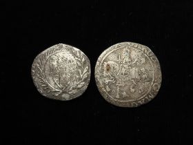 Hammered Halfcrowns (2): Charles I 1644 Bristol, S.3009, VG, along with a Commonwealth Halfcrown