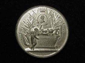 British Commemorative Medal, white metal d.52mm: Death of Lord Nelson Memorial Medal, 1805 by P.