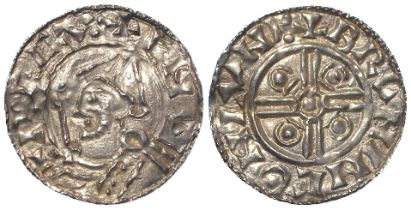 Anglo-Saxon silver Penny of Cnut, Pointed Helmet type (1024-1030), London mint, moneyer Bruninc. S.