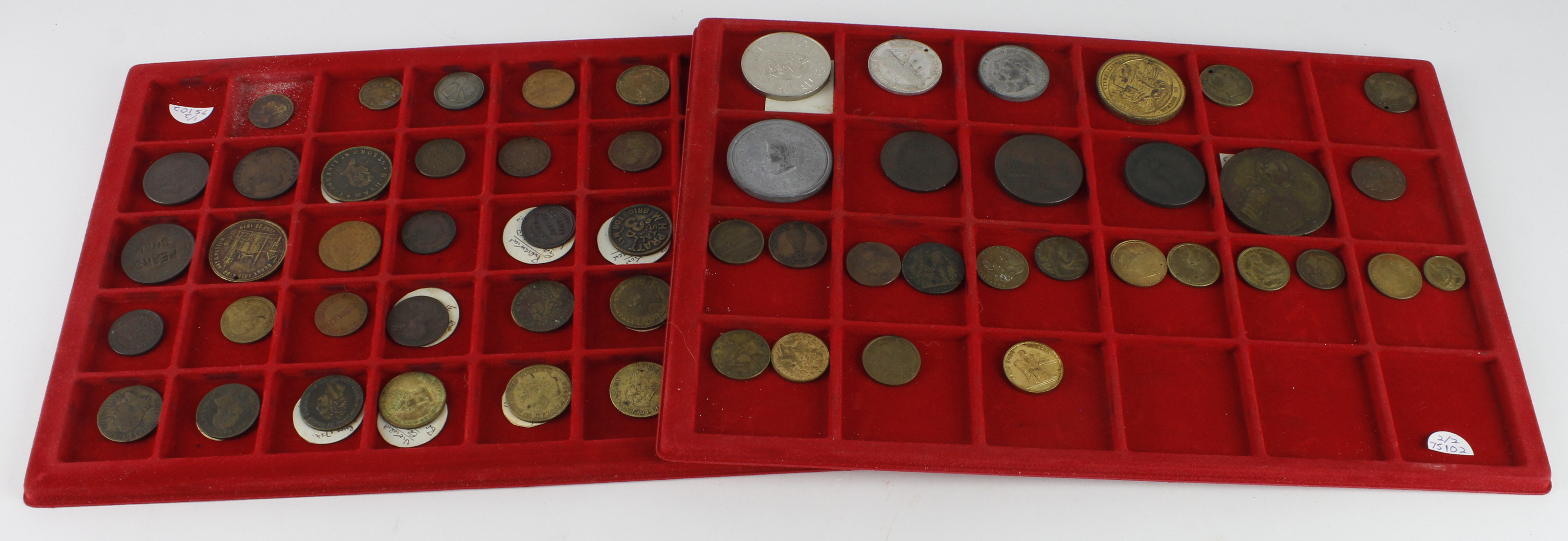 Tokens & Medallions (67) 17th-20thC collection in two trays, noted a 'Shakespeare' evasion piece;