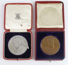 British Commemorative Medals (2): George VI Coronation official large silver medal 1937 EF, a few