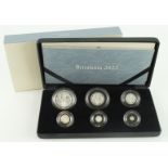 Britannia silver proof six-coin set 2022. FDC boxed as issued