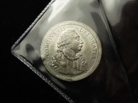 British Commemorative Medal, white metal d.36mm: George III King and Constitution Medal signed C.