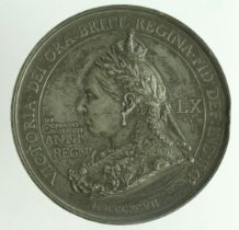 British Commemorative Medal, white metal d.76mm: Queen Victoria Diamond Jubilee 1897 'The British