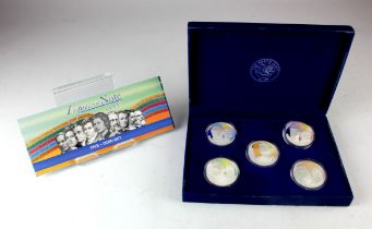 Australia, The Perth Mint: Figures of Note 2006, Five-Coin Silver Set (5oz pure) FDC cased with cert