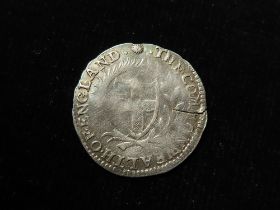 Commonwealth Sixpence 1656, mm. Sun, Spink 3219, round and well-centred, cracked obverse 3 o'