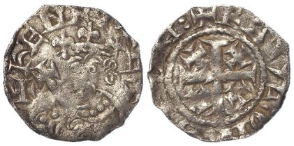 Henry II silver penny, 'Tealby' Class F, obverse reads:- +hENRI REX, reverse reads:- +RAVL.ON.S[ ]