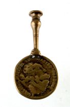 Brass Transformation 18th century Seal, reads on the end of the Seal "T.S.I.B."