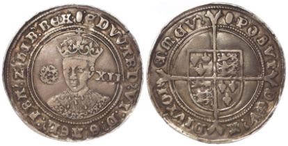 Edward VI fine silver Shilling (1551-3) mm. tun, 6.18g. S.2482. Toned VF, light graffiti.
