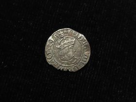 Henry VIII silver Halfgroat of Canterbury, Archbishop Warham (WA beside shield), mm. 'uncertain