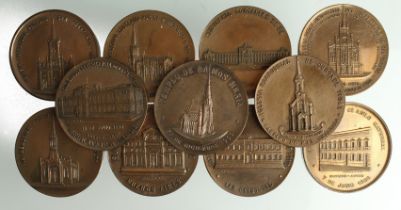 Argentina, commemorative medals (11) bronze d.46mm: 1896-1900 relating to various landmark