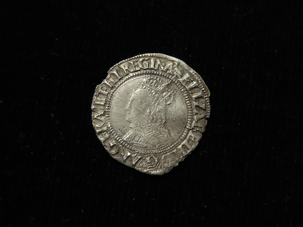 Elizabeth I hammered silver Groat mm. martlet, S.2556, 1.97g. Lightly chipped and cracked, nVF in