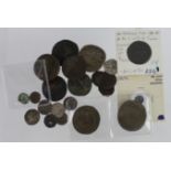 Ancient & Hammered Coins (22) noted English and Scottish silver minors, Roman AE Sestertii and