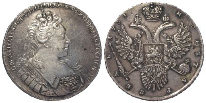 Russia silver Rouble 1731, VF, some scratches obv.