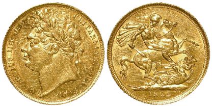 Sovereign 1822 VF/GVF, some scratches, in a modern capsule.