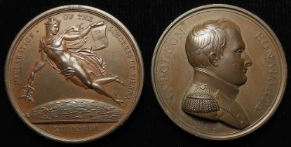 British / French Commemorative Medals (2) bronze d.41mm, from the Napoleonic Wars series by Mudie