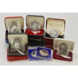 GB & Commonwealth silver proof/BU commemorative coins (14) 1970s, crown-size (one slightly