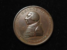 British Commemorative Medal, bronze d.45mm: George III Memorial 1820, In Memory of His Obsequies