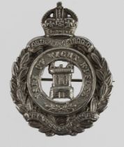 Badge - original Officer's Isle of Wight Rifles silver badge, has a King George V or VI crown, the