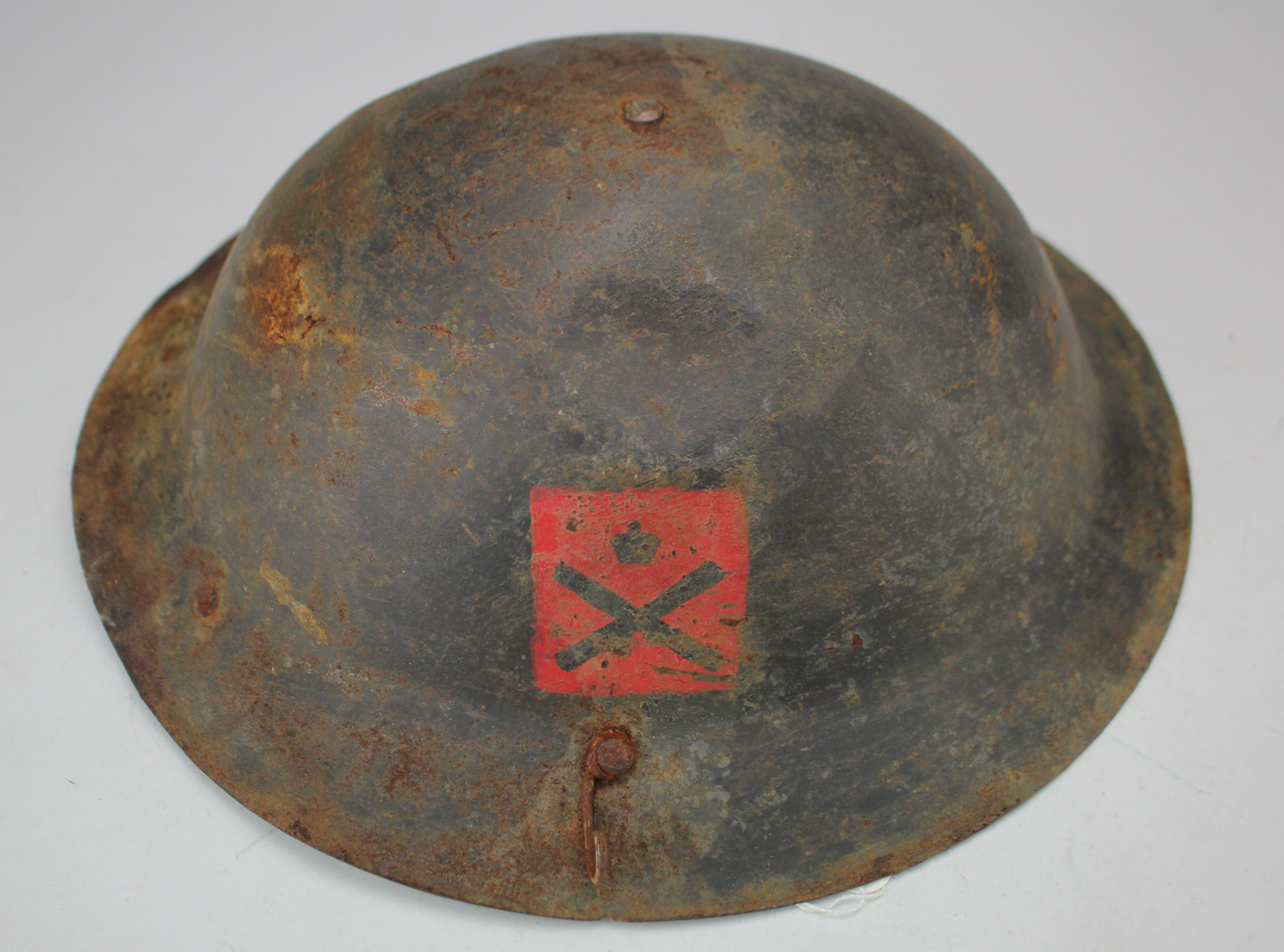 British WW1 Cruise helmet, worn by Tank and Machine gun crews mostly, offering eye protection,