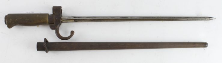 French M1886/93/16/35 shortened Lebel bayonet, blade 34cm (Bayonets shortened in 1935 for use by