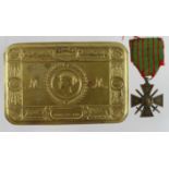 WW1 Princess Mary Gift Tin (original) with a WW1 French Croix de Guerre with scarce 1914-1915