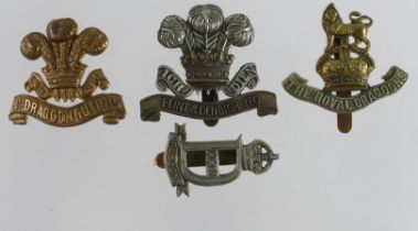 Badges 3rd Dragons, Flint & Denbigh Yeo, Royal Dragons and XXII Dragons.