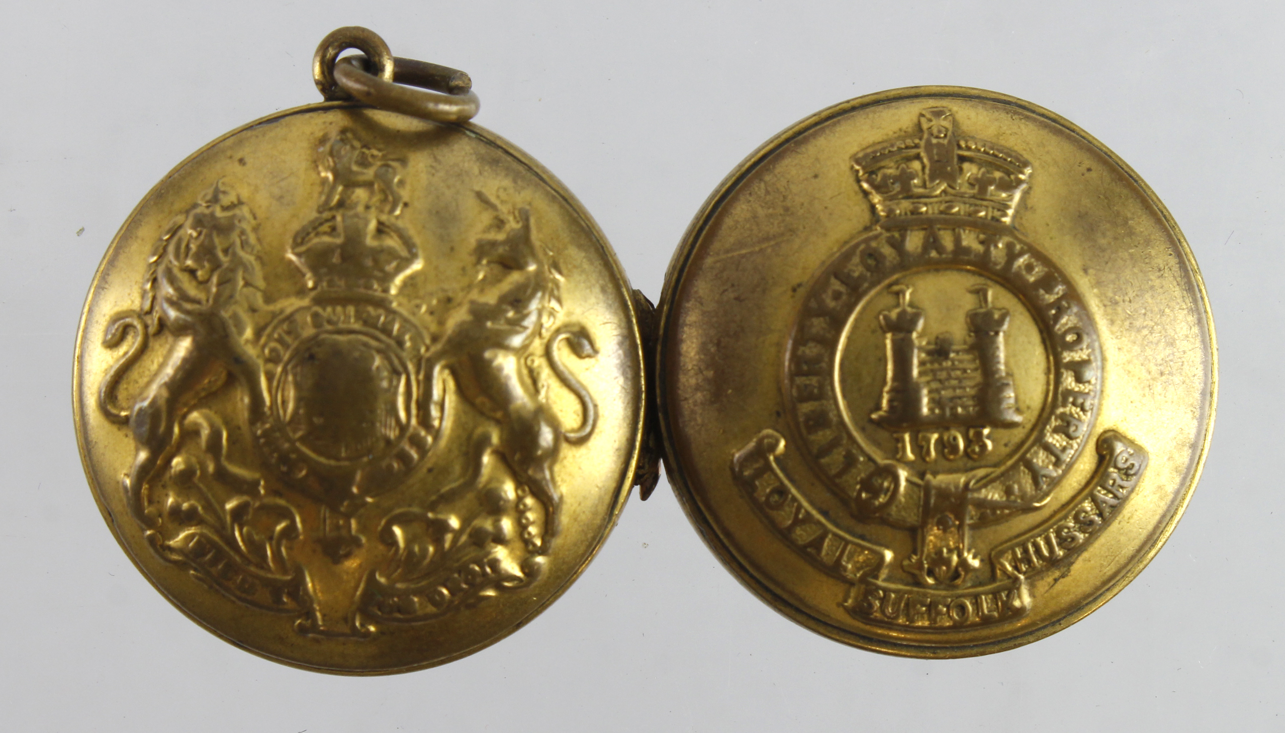 Loyal Suffolk Hussars small guilt locket (WW1 or earlier)