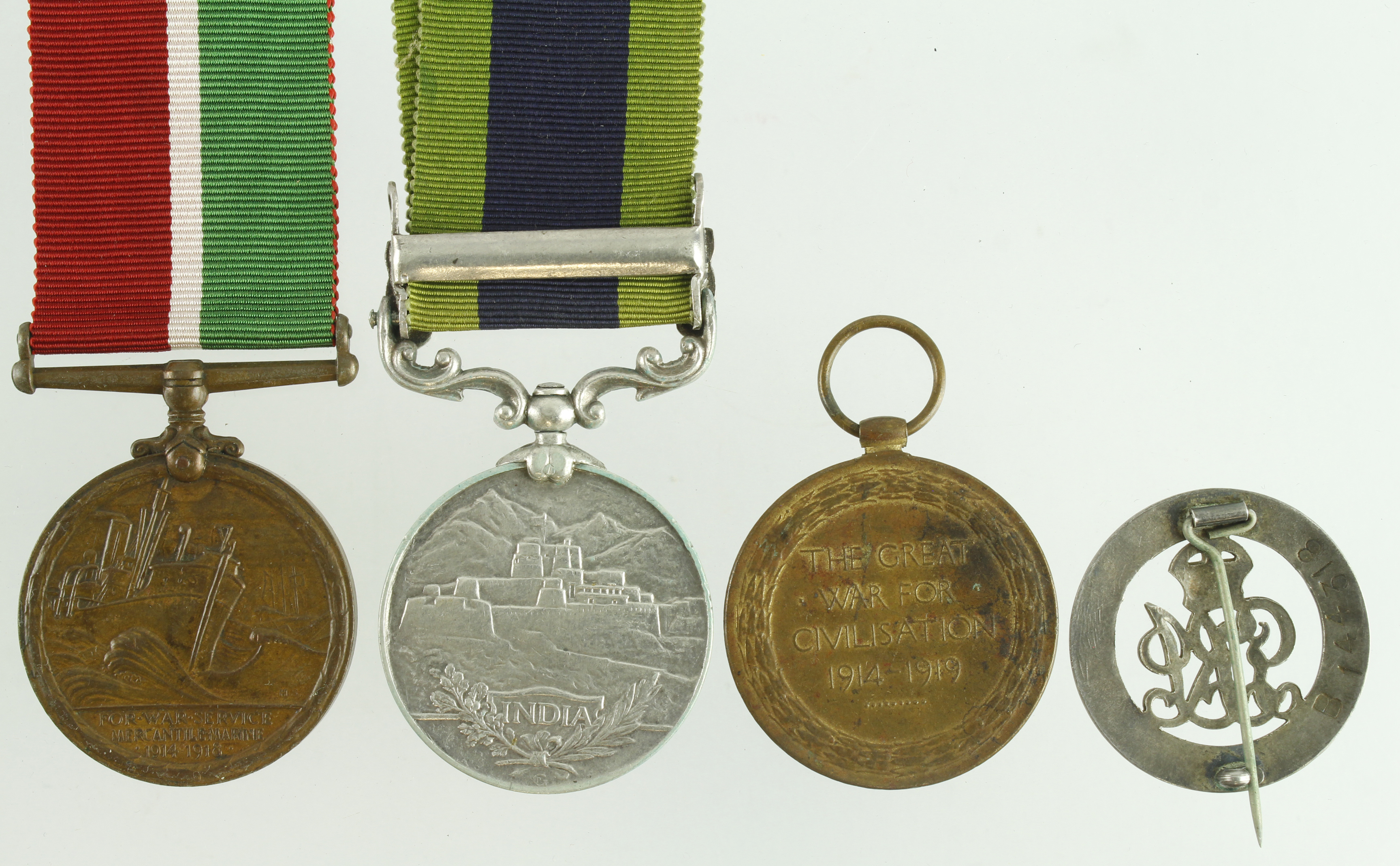 IGS GV with Afghanistan NWF 1919 clasp (1088 Sepoy Muzaffer Khan 2/129/Baluchis). Mercantile - Image 2 of 2