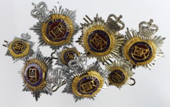 Badges - All Officers & ERII, all are base metal, comprising Royal Army Service Corps (hat badge & 2