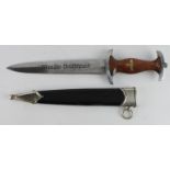 German NSKK dagger, Eickhorn marked blade, RZM 1939 dated, M7/55 and Alles fur Deutchland inscribed,